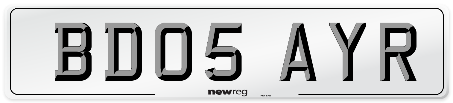 BD05 AYR Number Plate from New Reg